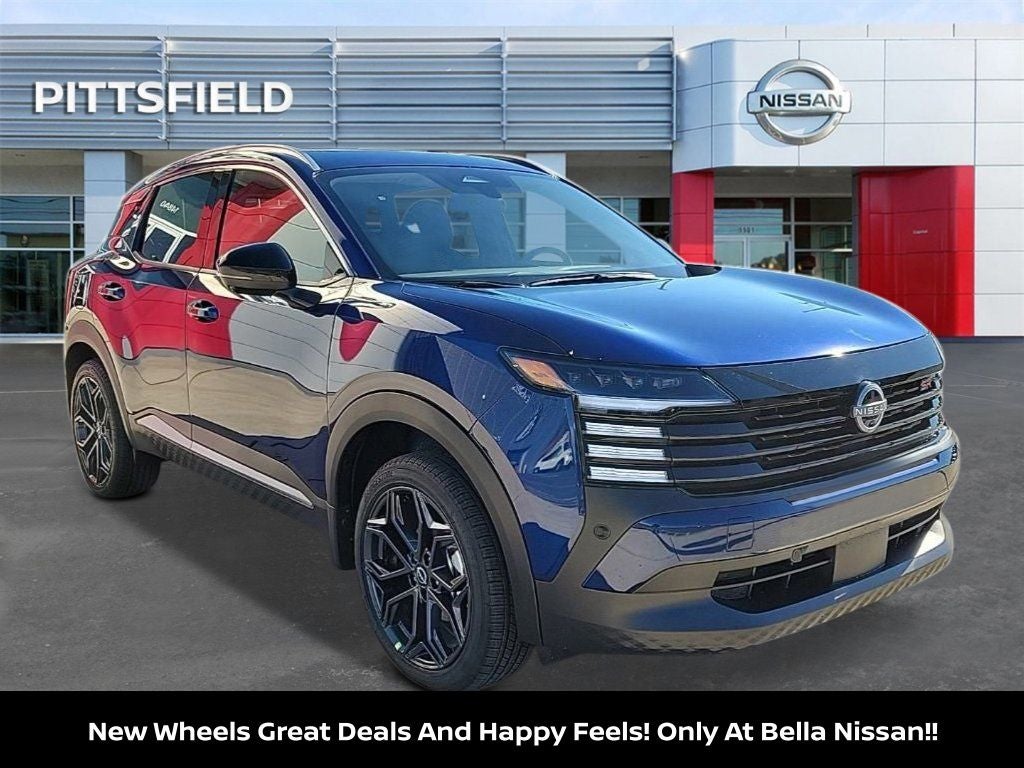2026 Nissan Kicks SR in Deep Blue Pearl — front three-quarter view