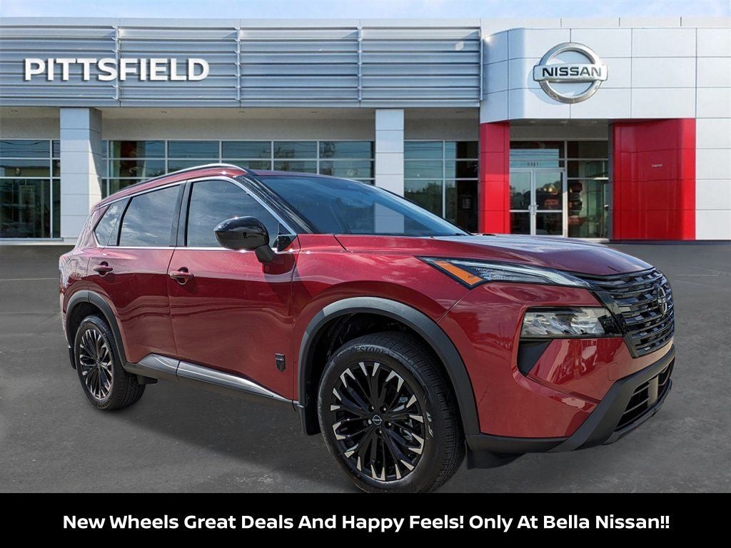 2026 Nissan Rogue Dark Armor in Scarlet Ember Tintcoat — front three-quarter view